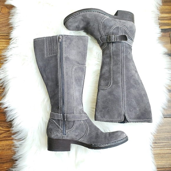 Clarks Shoes - Clarks Grey Leather Boots size 7.5